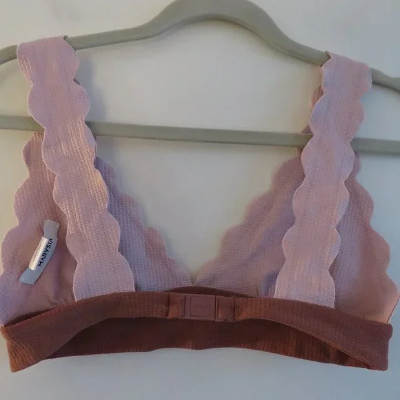 MARYSIA Santa Clara Scalloped Light Pink Textured Triangle Bikini Top - Sz XS - Picture 11 of 16